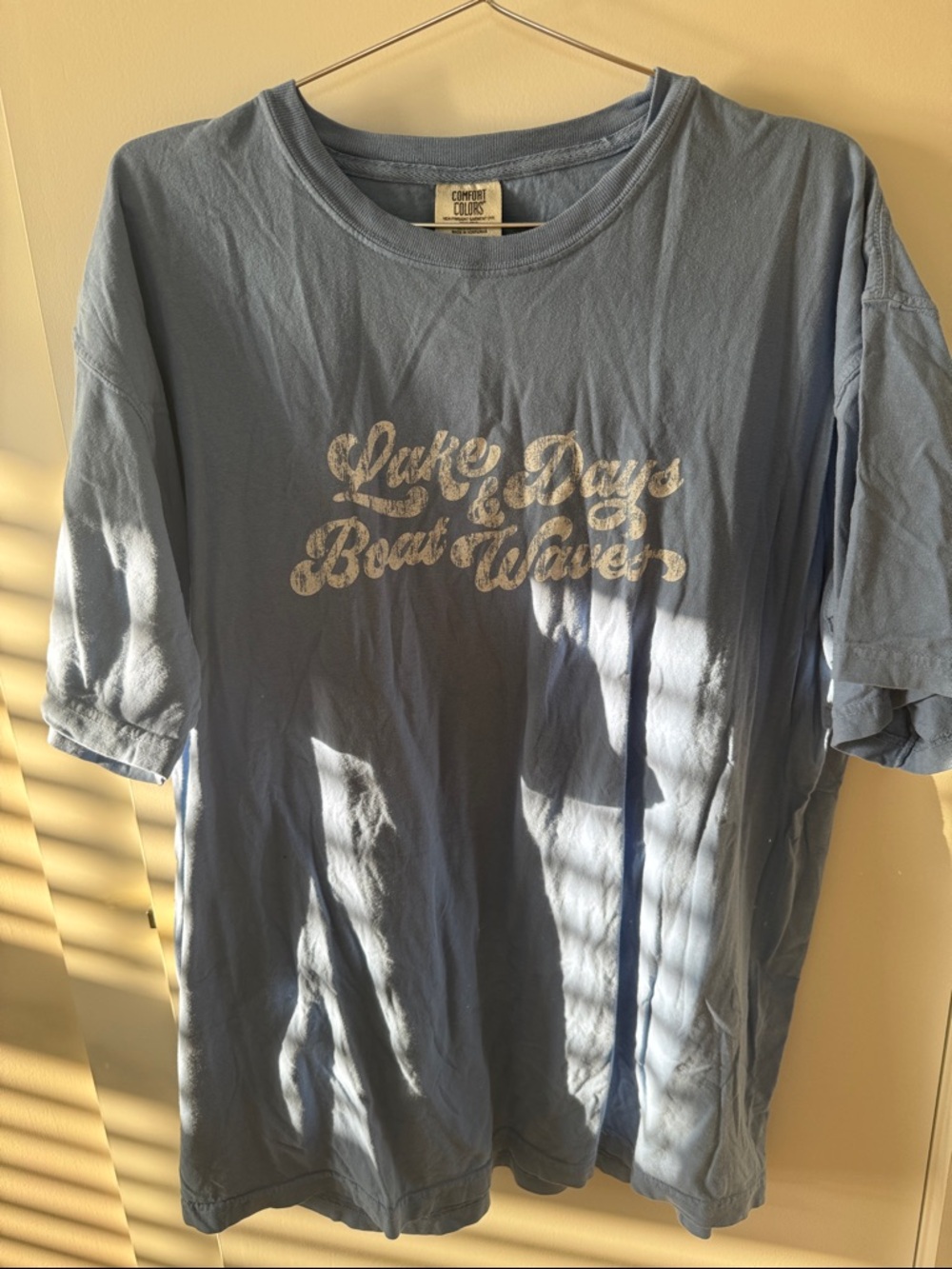 Comfort Colors Light Blue 'Lake Days & Boat Waves' Short Sleeve Tee